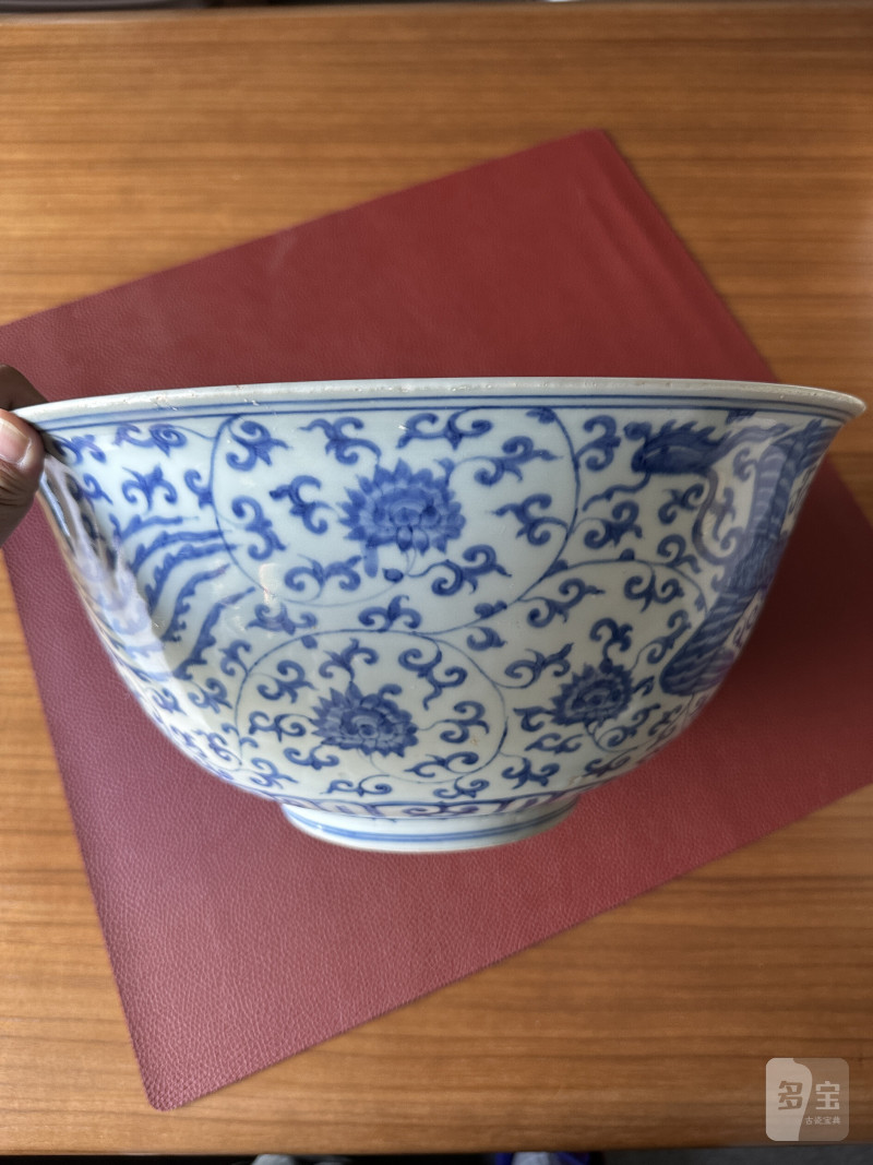 明嘉靖 青花凤穿花纹大碗 - 图10